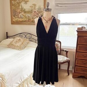black halter dress  8 petite black halter dress Evan Picone